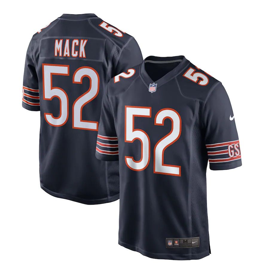 Men Chicago Bears 52 Khalil Mack Nike Navy Game Player NFL Jersey
